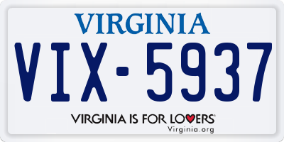 VA license plate VIX5937