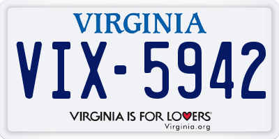 VA license plate VIX5942