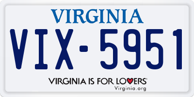 VA license plate VIX5951
