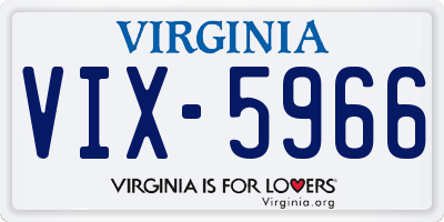 VA license plate VIX5966
