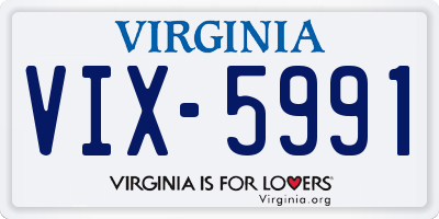 VA license plate VIX5991