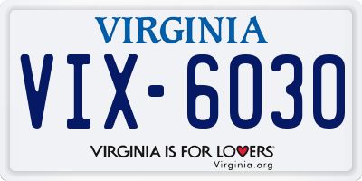 VA license plate VIX6030