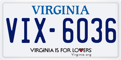 VA license plate VIX6036