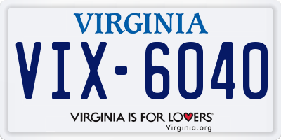 VA license plate VIX6040