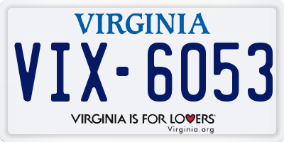 VA license plate VIX6053