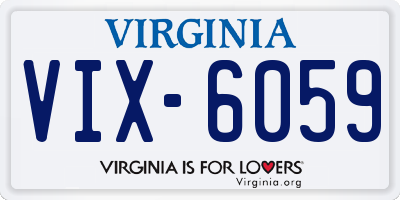 VA license plate VIX6059
