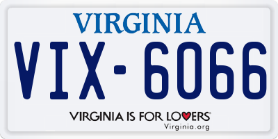 VA license plate VIX6066