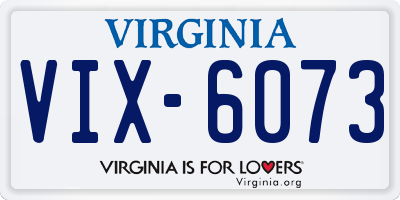 VA license plate VIX6073