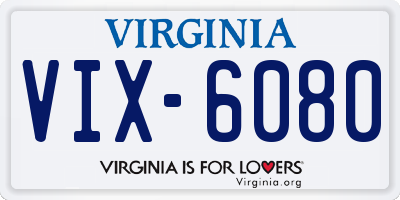VA license plate VIX6080