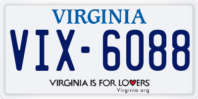 VA license plate VIX6088