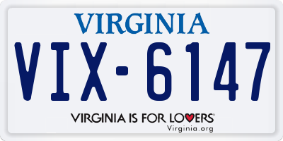 VA license plate VIX6147