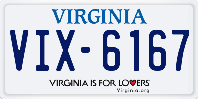 VA license plate VIX6167