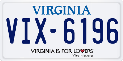 VA license plate VIX6196