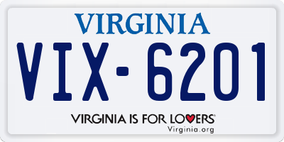 VA license plate VIX6201