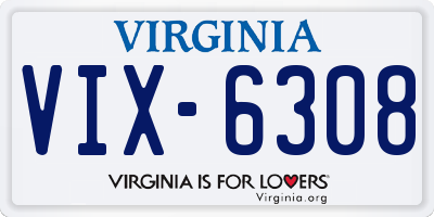 VA license plate VIX6308