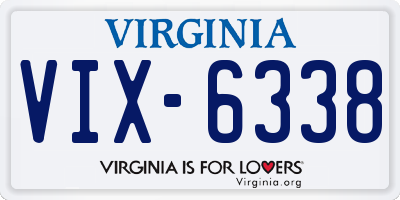 VA license plate VIX6338