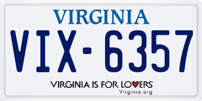 VA license plate VIX6357