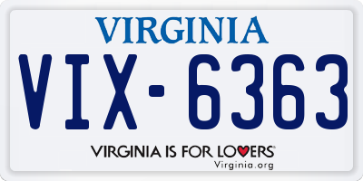 VA license plate VIX6363