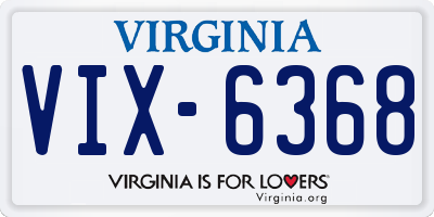VA license plate VIX6368