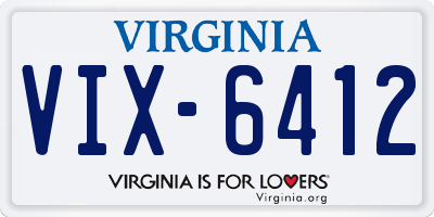 VA license plate VIX6412