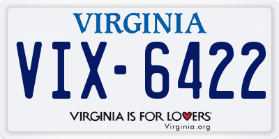 VA license plate VIX6422