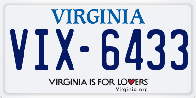 VA license plate VIX6433