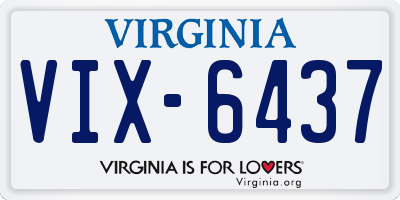 VA license plate VIX6437