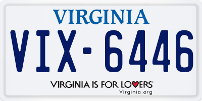 VA license plate VIX6446