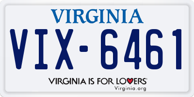 VA license plate VIX6461