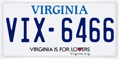 VA license plate VIX6466