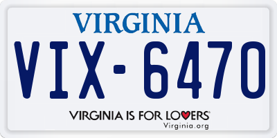 VA license plate VIX6470