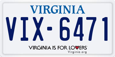 VA license plate VIX6471