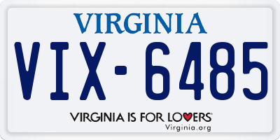 VA license plate VIX6485