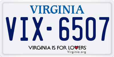 VA license plate VIX6507