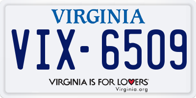 VA license plate VIX6509