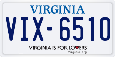 VA license plate VIX6510