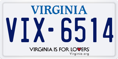VA license plate VIX6514