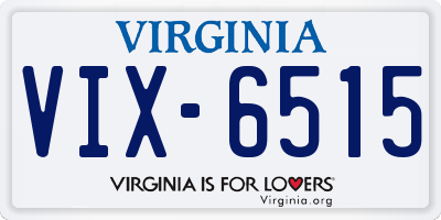 VA license plate VIX6515