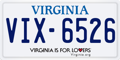 VA license plate VIX6526