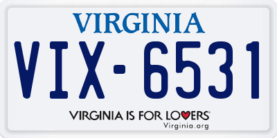 VA license plate VIX6531