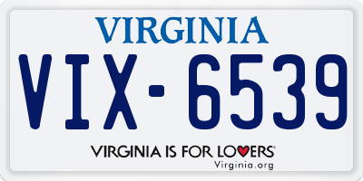 VA license plate VIX6539