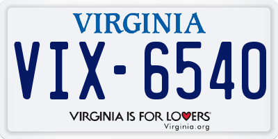VA license plate VIX6540