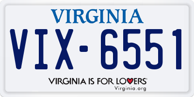 VA license plate VIX6551