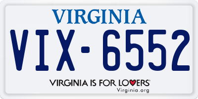 VA license plate VIX6552