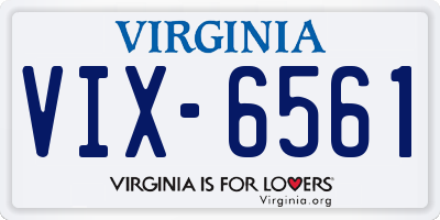 VA license plate VIX6561