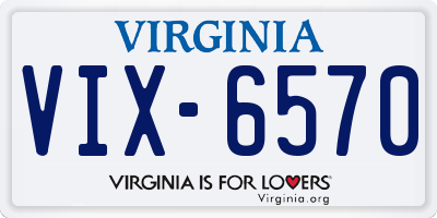 VA license plate VIX6570