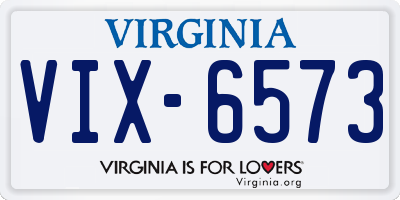 VA license plate VIX6573