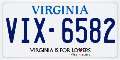 VA license plate VIX6582