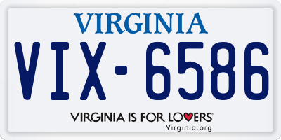 VA license plate VIX6586