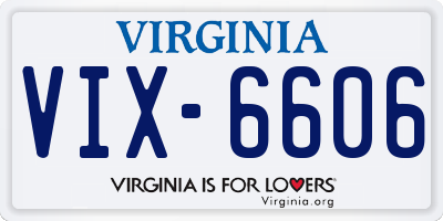 VA license plate VIX6606